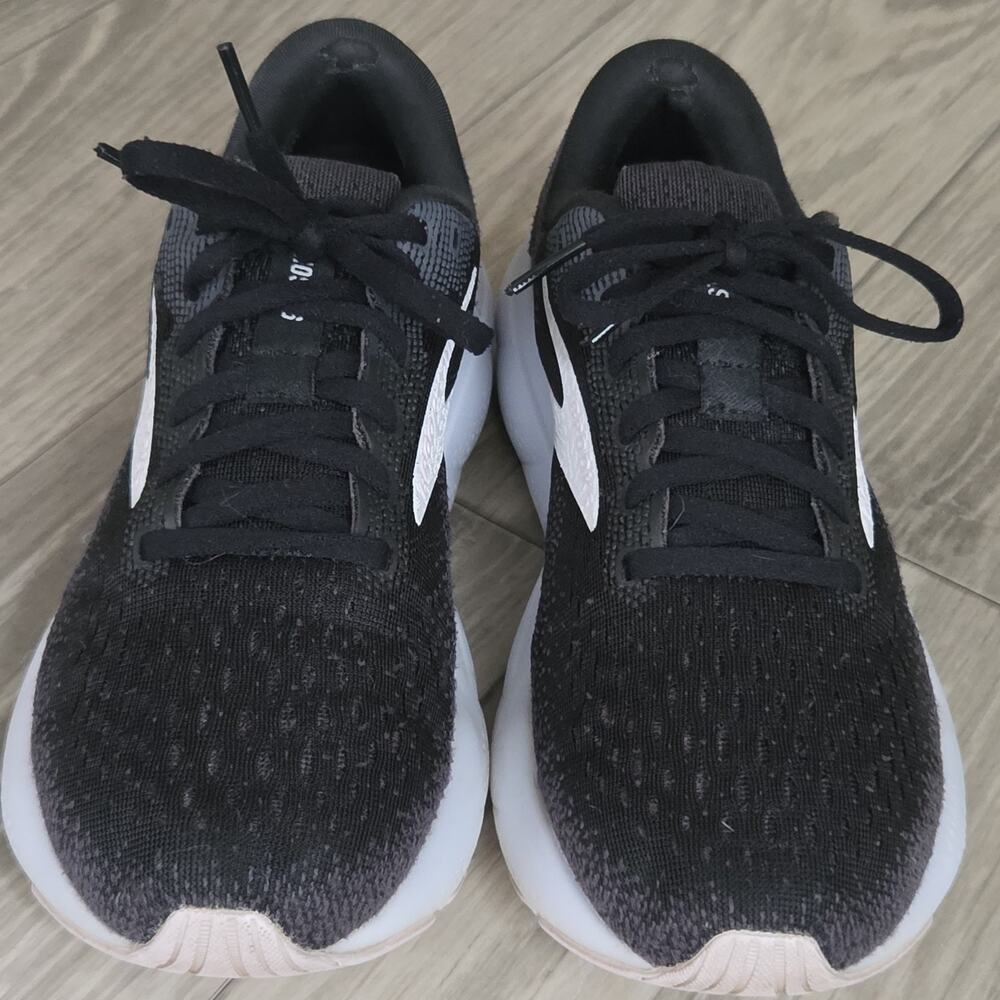 B0 Brooks Ghost 16 Shoes Womens 8B Black White Low Top Running Athletic Sneakers - Picture 8 of 16